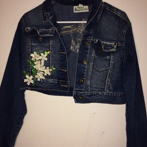 Sequin Embroidered Jean Jacket